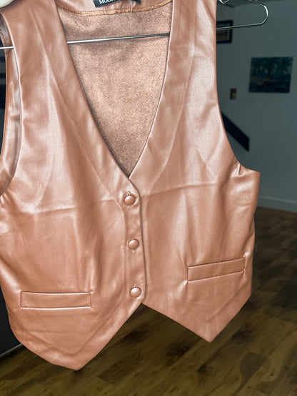 BROWN LEATHER VEST