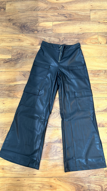 CARGO LEATHER PANTS