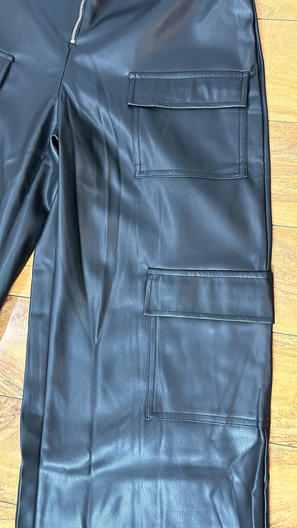 CARGO LEATHER PANTS