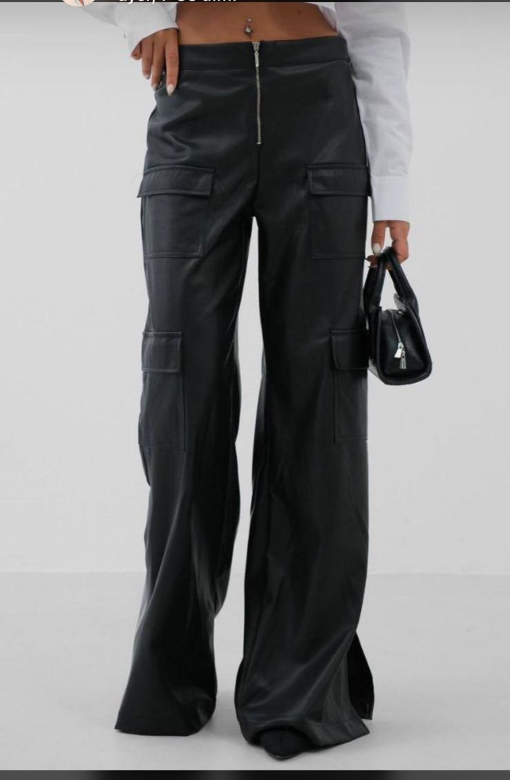 CARGO LEATHER PANTS